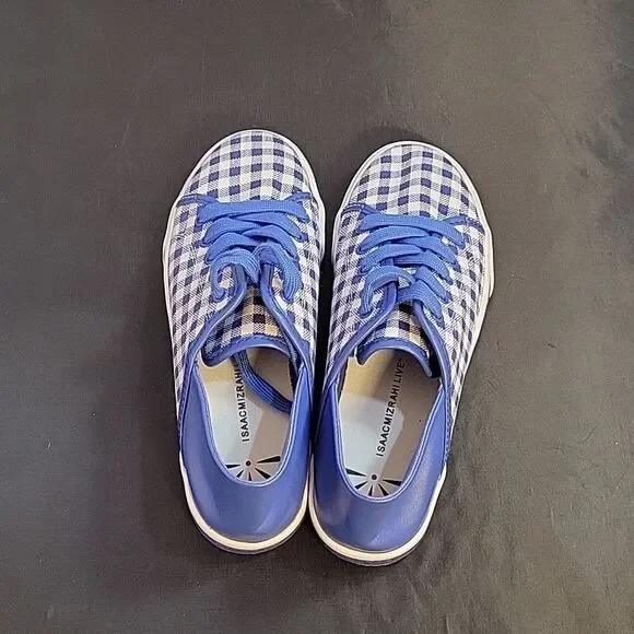 BRAND NEW ISAAC MIZRAHI MIZRAHI LIVE! LACE-UP GINGHAM SNEAKERS - Picture 8 of 14